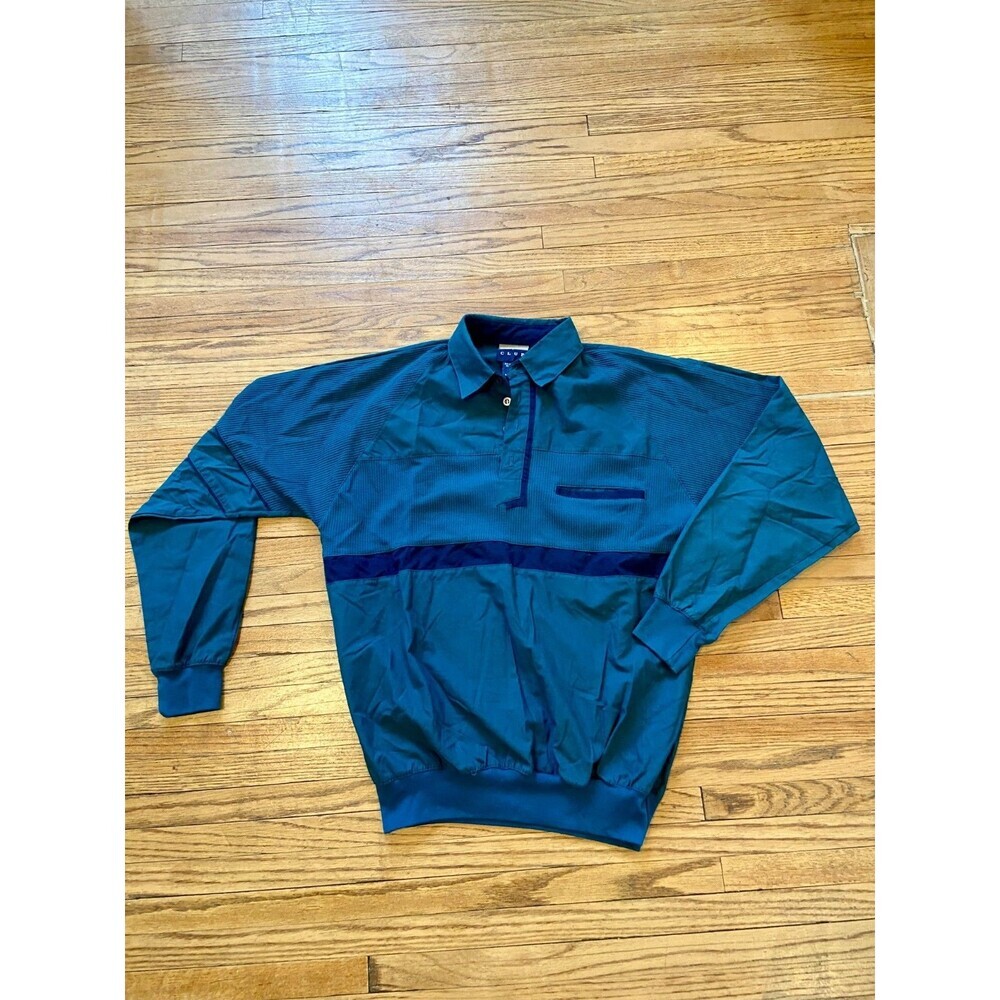 VTG Boulevard Club Polo men Med striped colorblock rugby long sleeve Texture